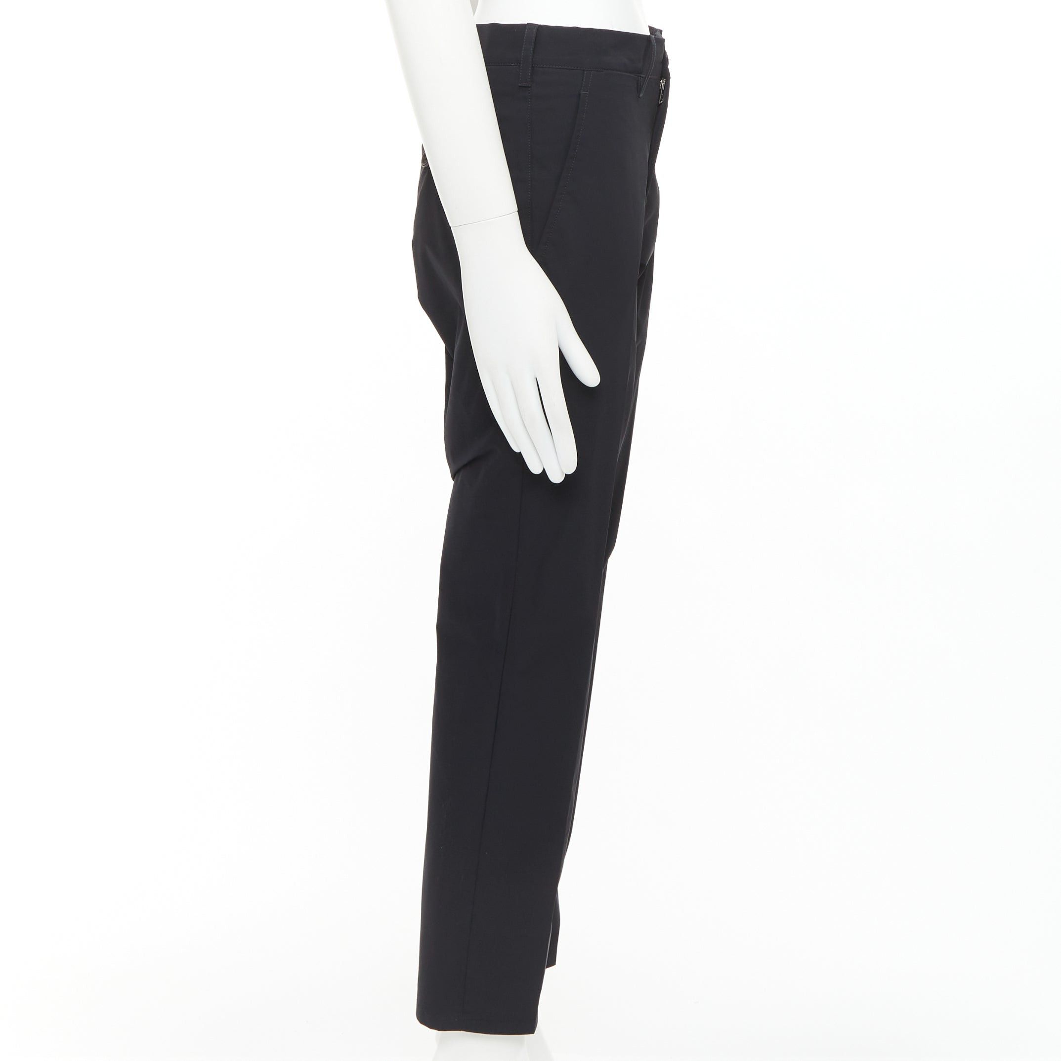 Prada PRADA 2019 black shiny nylon mid waisted tapered dress cropped pants IT44 XS Size US 26 / EU 42 - 4 Thumbnail