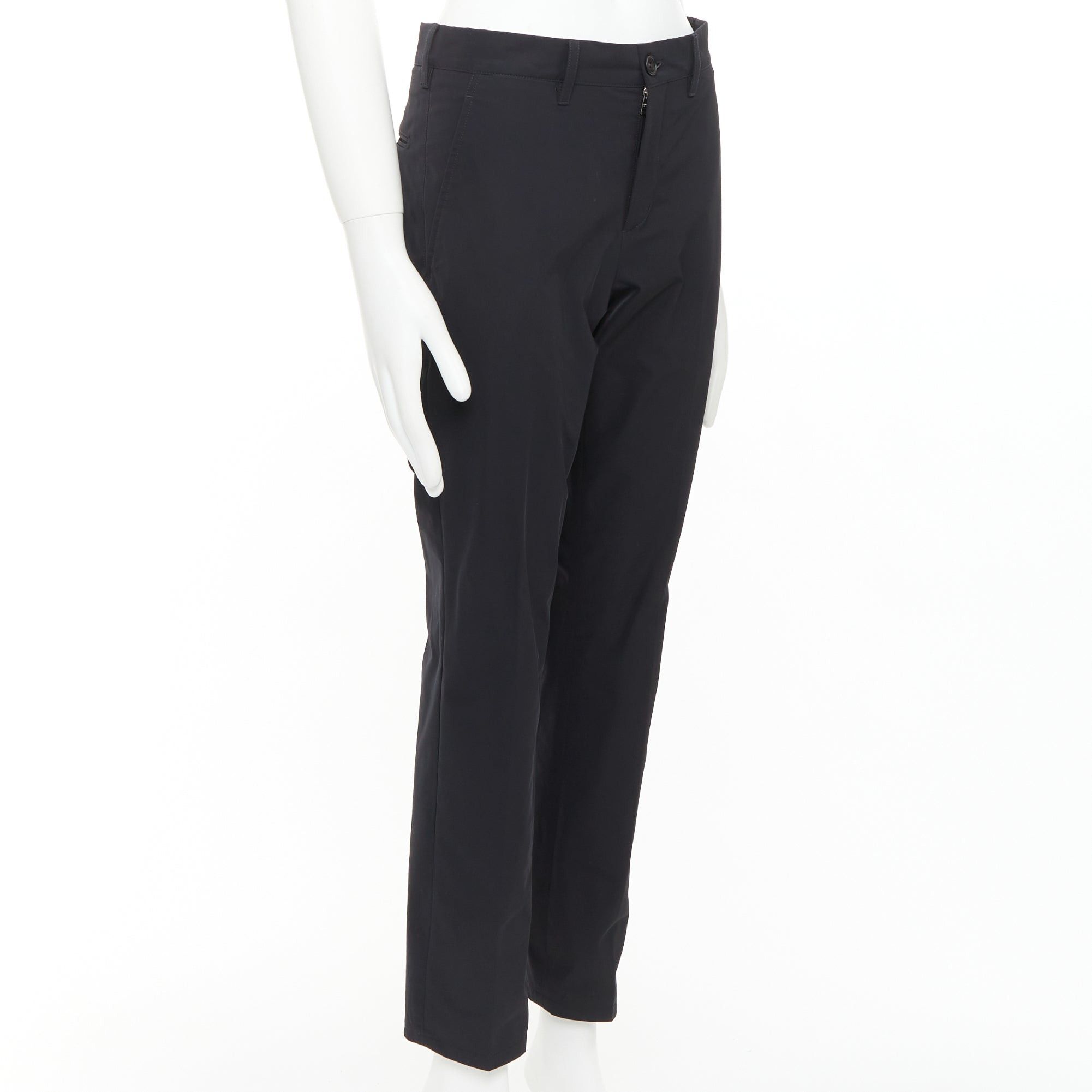 Prada PRADA 2019 black shiny nylon mid waisted tapered dress cropped pants IT44 XS Size US 26 / EU 42 - 3 Thumbnail