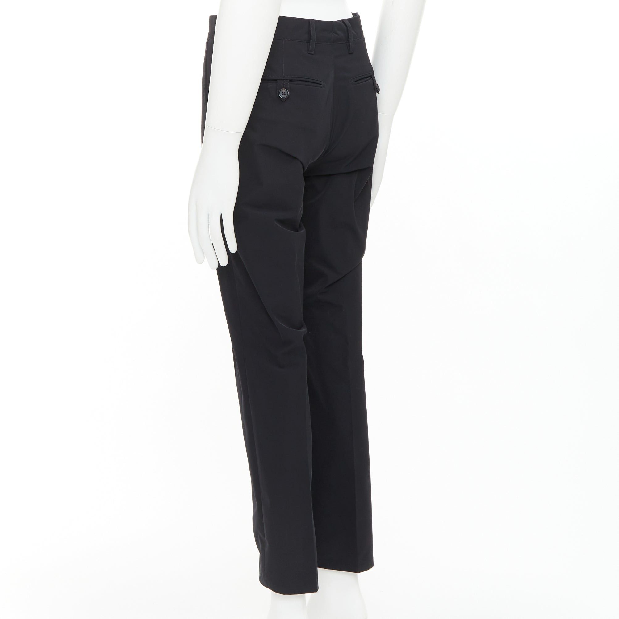 Prada PRADA 2019 black shiny nylon mid waisted tapered dress cropped pants IT44 XS Size US 26 / EU 42 - 6 Thumbnail