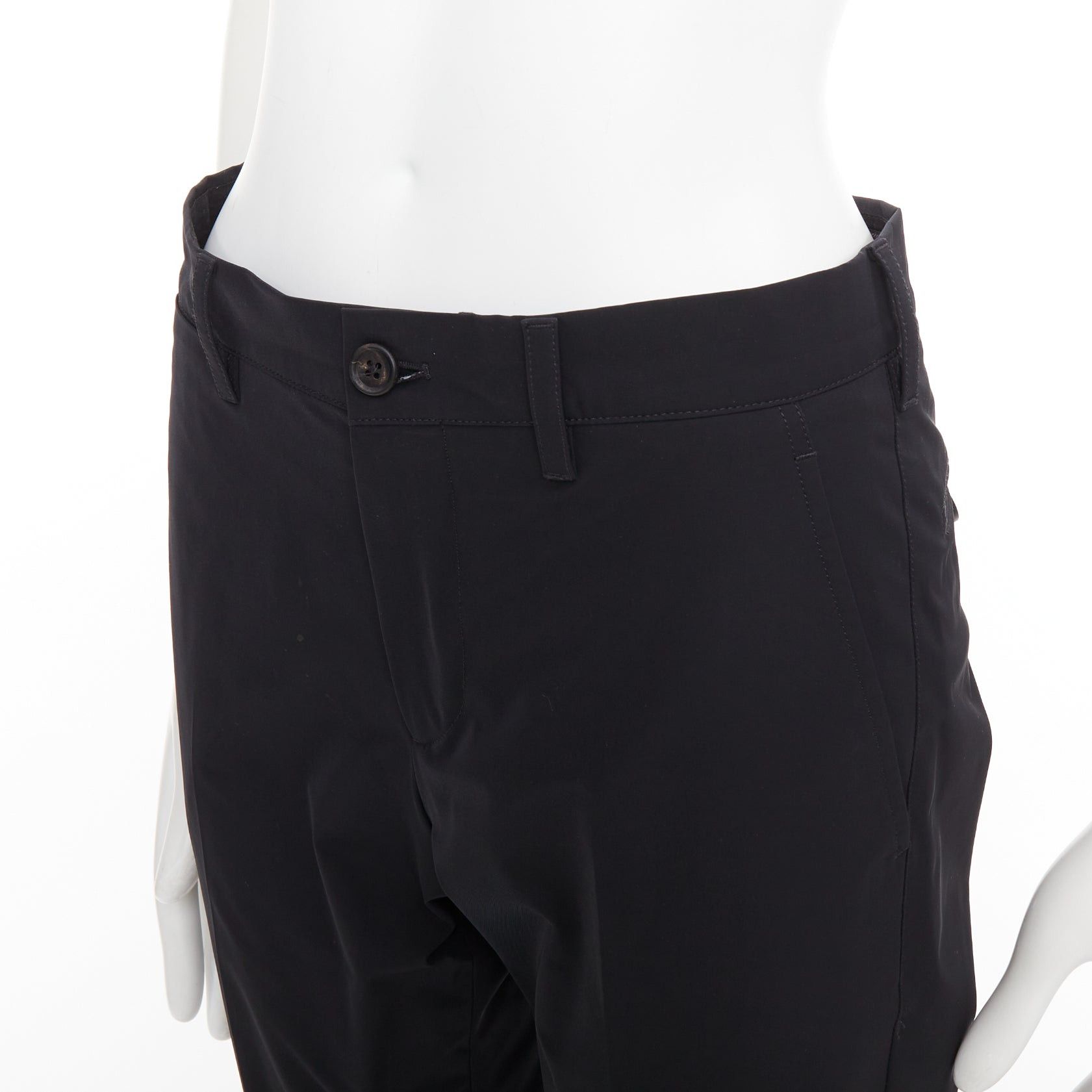 Prada PRADA 2019 black shiny nylon mid waisted tapered dress cropped pants IT44 XS Size US 26 / EU 42 - 2 Thumbnail