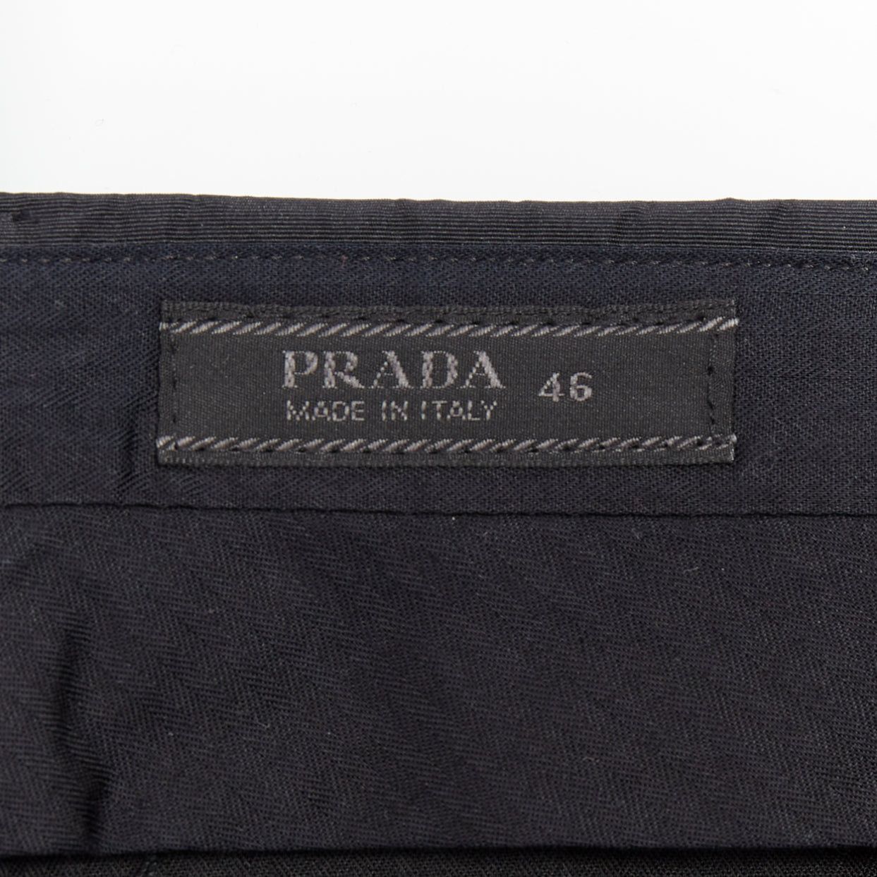 Prada PRADA black shiny nylon mid waisted flare boot cut crop trousers IT46 S Size US 28 / EU 44 - 8 Thumbnail