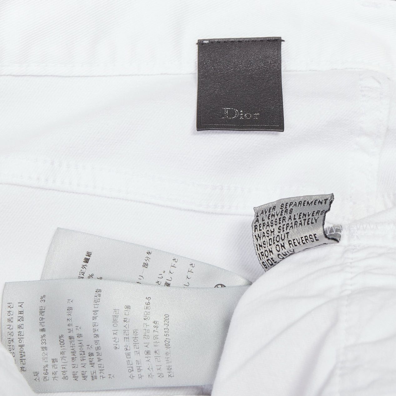 Dior DIOR HOMME white cotton blend silver zip cargo pockets straight jeans 29" Size US 29 - 8 Thumbnail