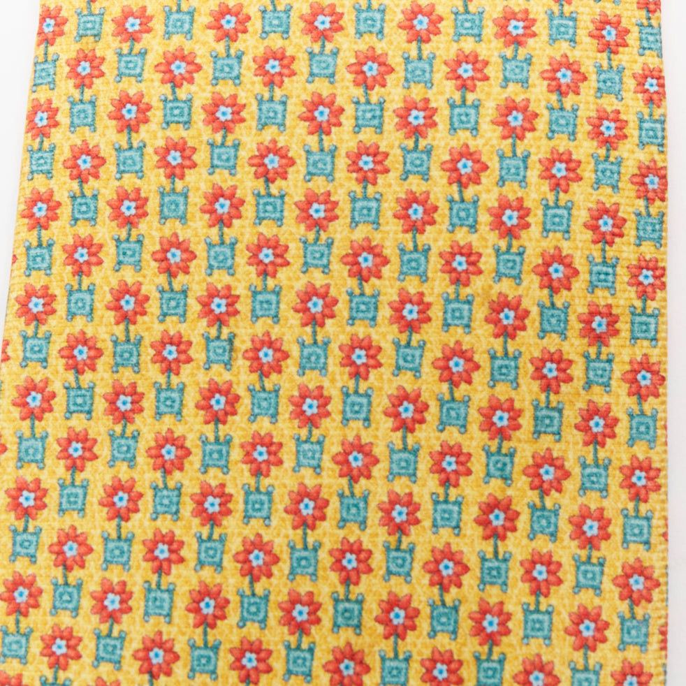 Bvlgari Set of 2 BVLGARI yellow floral ETRO blue monkey print silk neck tie Size ONE SIZE - 4 Thumbnail