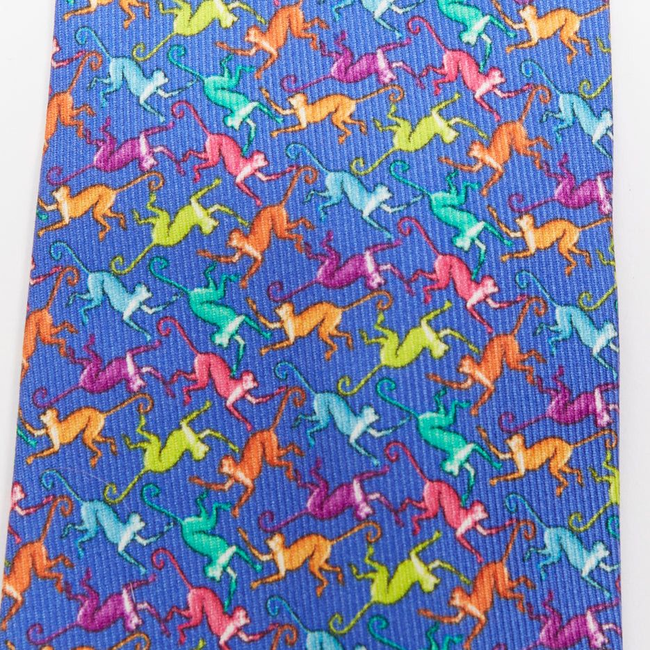 Bvlgari Set of 2 BVLGARI yellow floral ETRO blue monkey print silk neck tie Size ONE SIZE - 3 Thumbnail