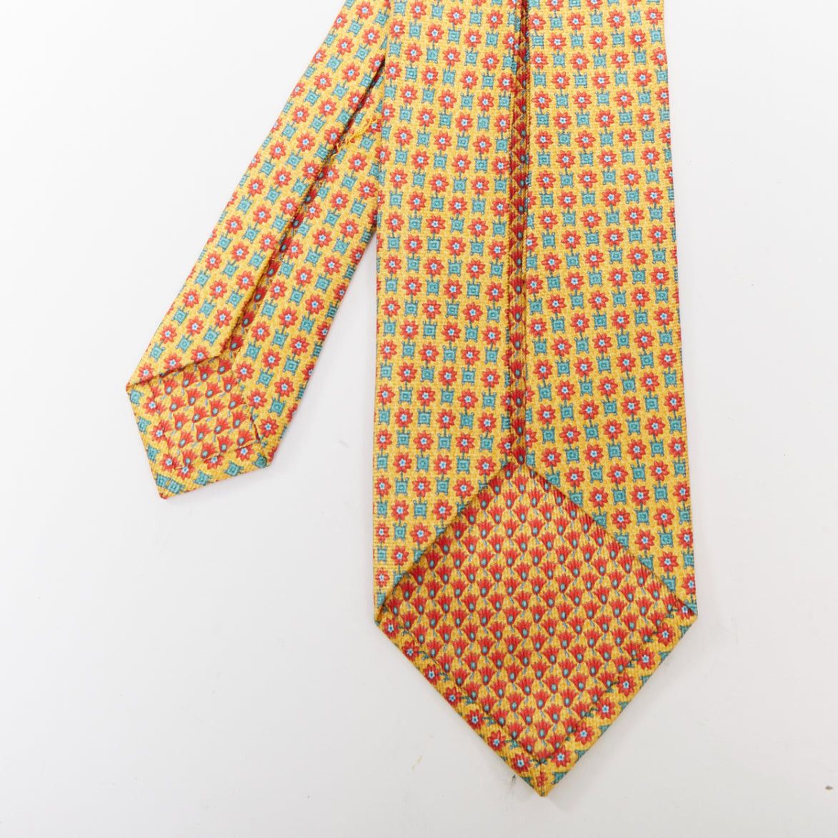 Bvlgari Set of 2 BVLGARI yellow floral ETRO blue monkey print silk neck tie Size ONE SIZE - 6 Thumbnail