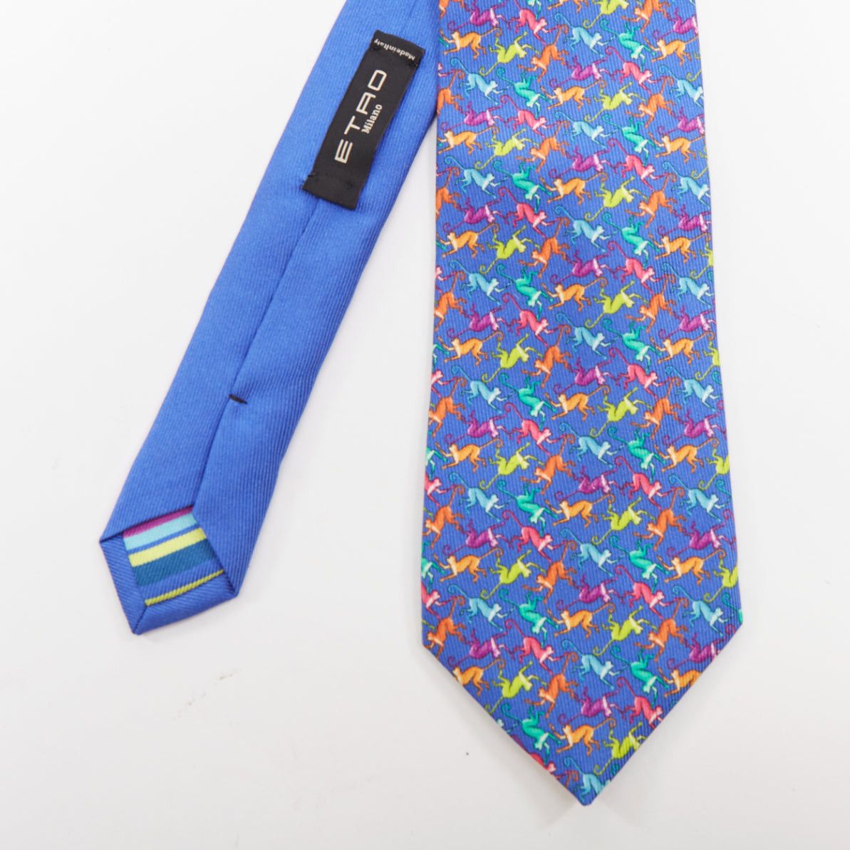 Bvlgari Set of 2 BVLGARI yellow floral ETRO blue monkey print silk neck tie Size ONE SIZE - 5 Thumbnail