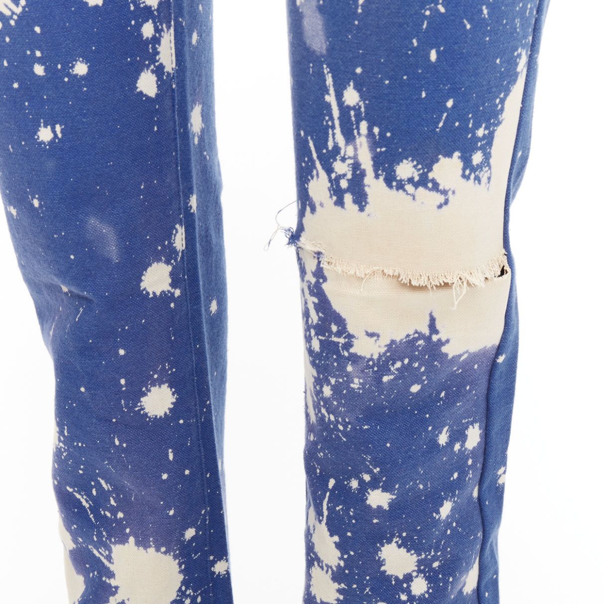 Raf Simons RAF SIMONS Sterling Ruby 2014 Limited blue splash bleach dye skinny jeans IT44 XS Size US 26 / EU 42 - 7 Thumbnail