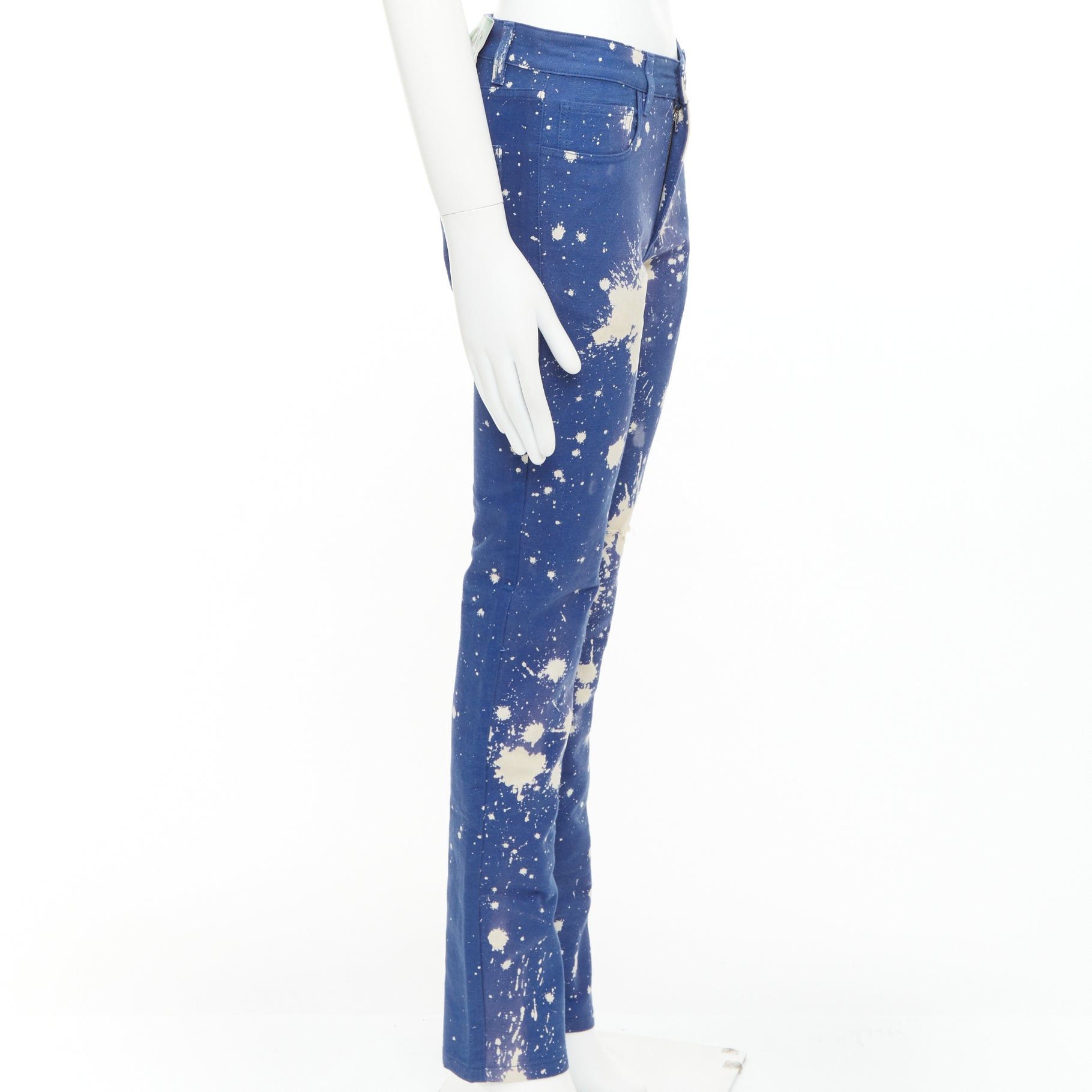 Raf Simons RAF SIMONS Sterling Ruby 2014 Limited blue splash bleach dye skinny jeans IT44 XS Size US 26 / EU 42 - 4 Thumbnail