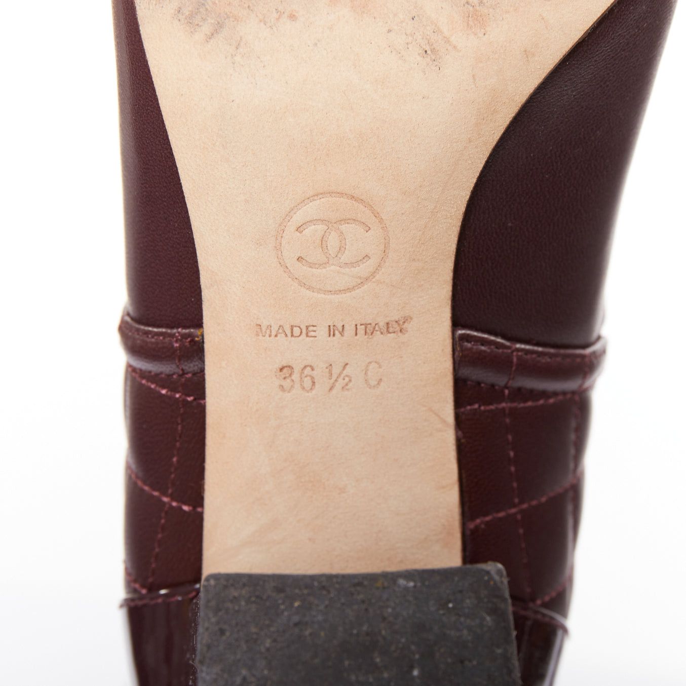 Chanel CHANEL 2017 Karl Lagerfeld burgundy lambskin leather gold chain diamond quilted boots EU36.5 Size US 6.5 / IT 36.5 - 9 Thumbnail