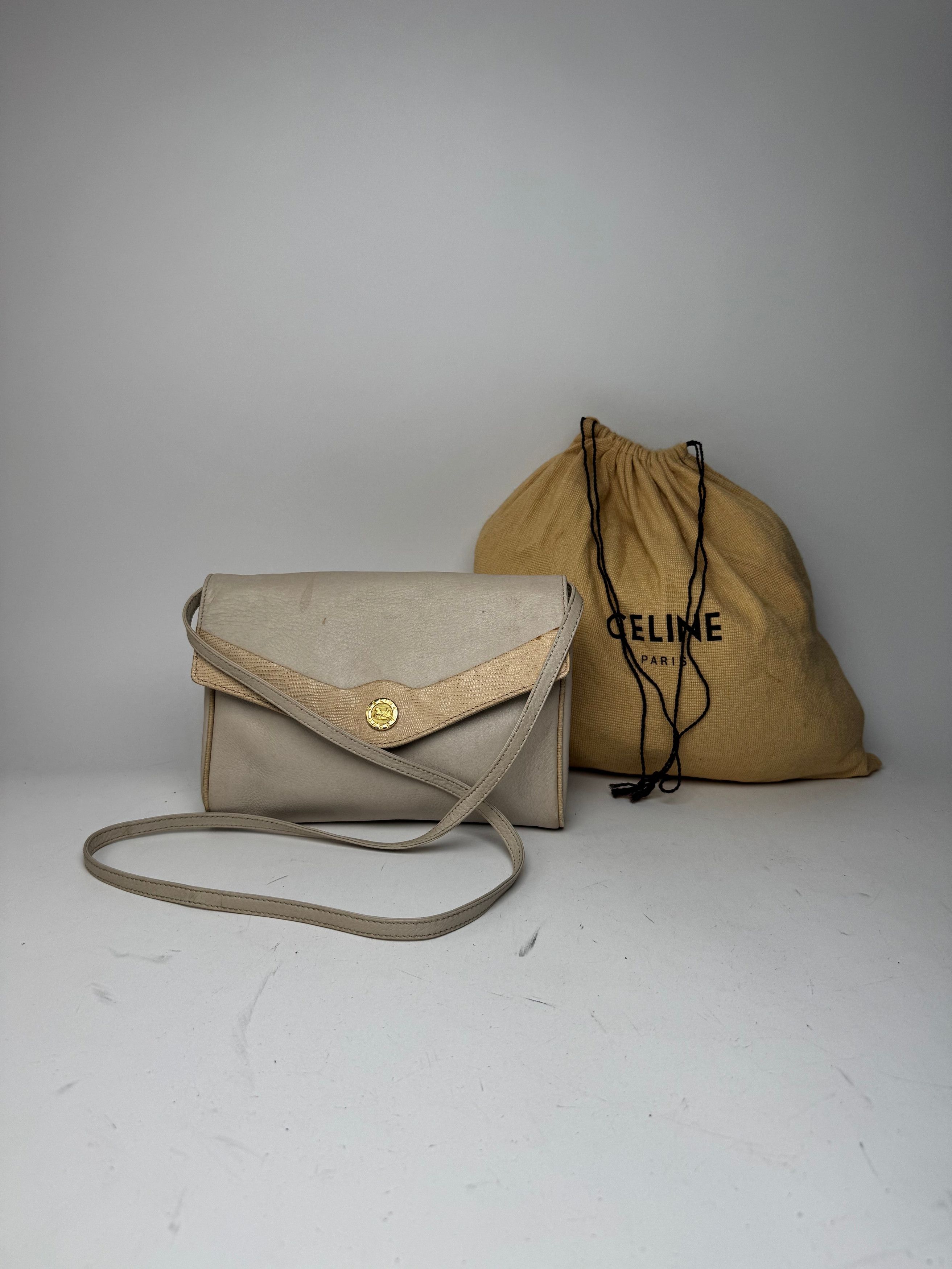 Celine Vintage Paris Leather crossbody Bag white / Ecru Size ONE SIZE - 14 Thumbnail
