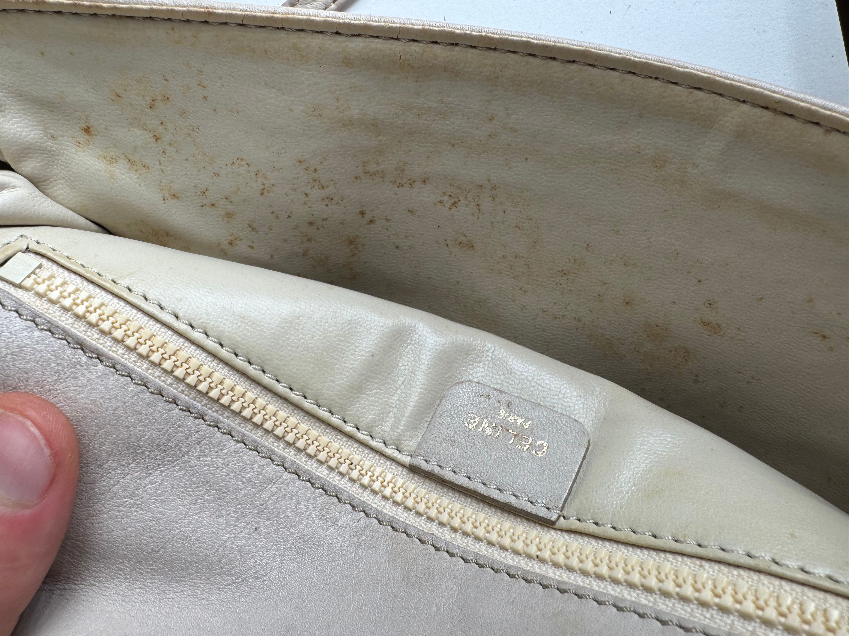 Celine Vintage Paris Leather crossbody Bag white / Ecru Size ONE SIZE - 4 Thumbnail