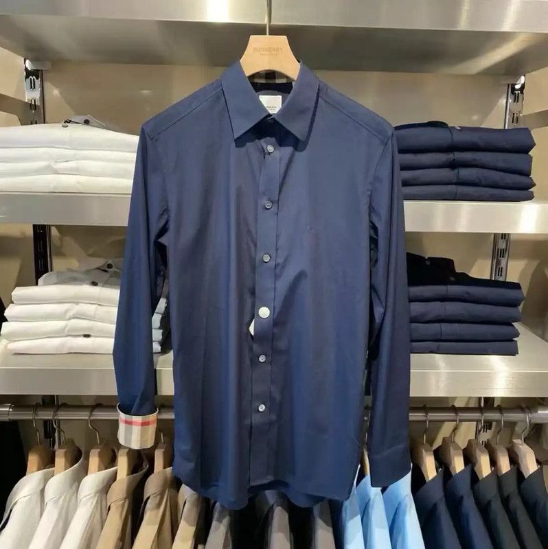 Burberry Burberry Long Sleeve Blue Cotton Shirt Size US XS / EU 42 / 0 - 9 Thumbnail