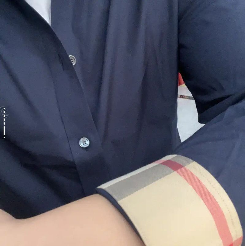 Burberry Burberry Long Sleeve Blue Cotton Shirt Size US XS / EU 42 / 0 - 8 Thumbnail
