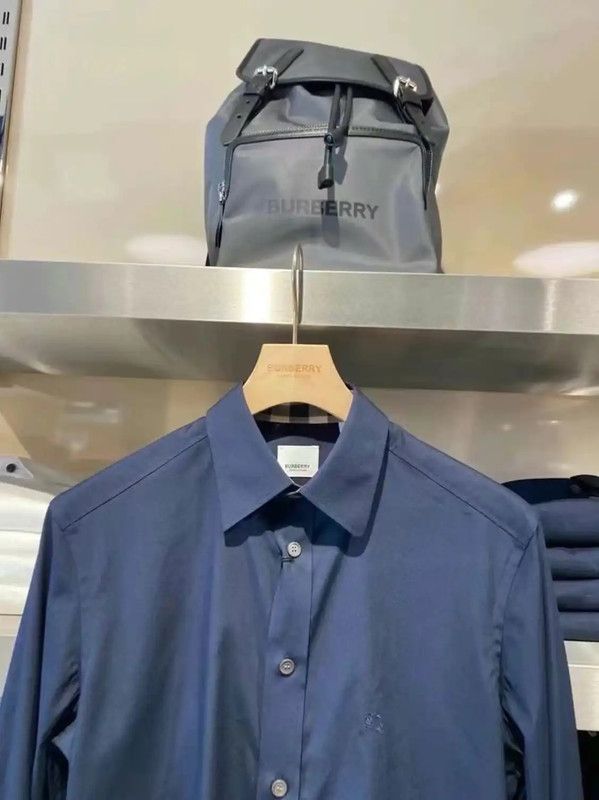 Burberry Burberry Men's Long Sleeve Logo Shirt in Blue Size US XS / EU 42 / 0 - 2 Thumbnail