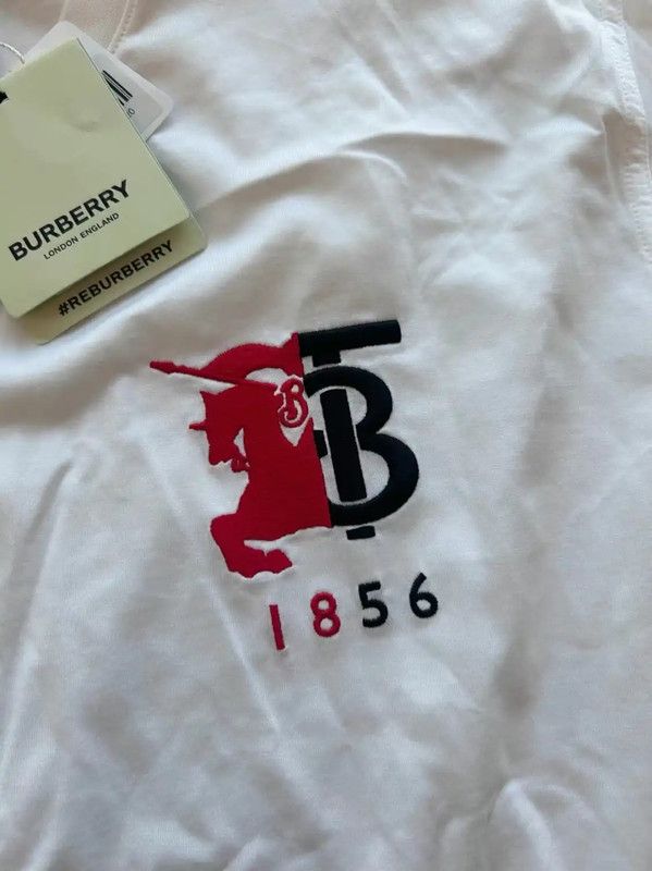 Burberry Burberry White Logo Short Sleeve T-Shirt Size US XL / EU 56 / 4 - 4 Thumbnail