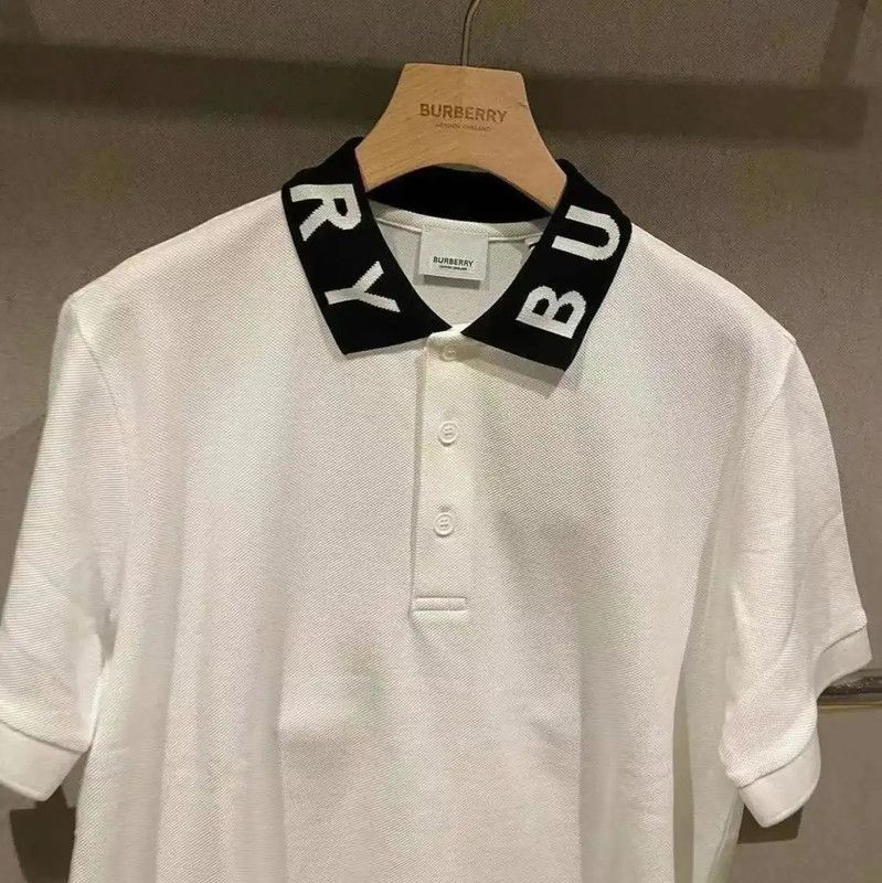 Burberry Burberry Men's White Short Sleeve Polo Shirt Size US L / EU 52-54 / 3 - 2 Thumbnail