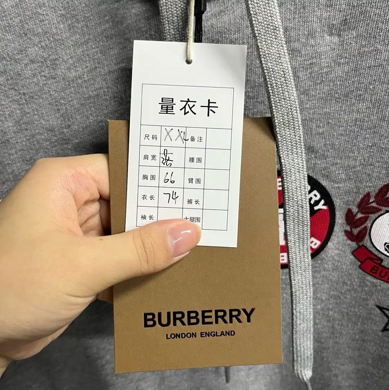 Burberry Burberry Gray Cotton Men's Hoodie Size US XXL / EU 58 / 5 - 4 Thumbnail