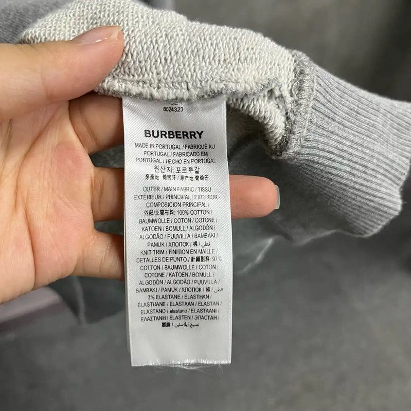 Burberry Burberry Gray Cotton Men's Hoodie Size US XXL / EU 58 / 5 - 5 Thumbnail