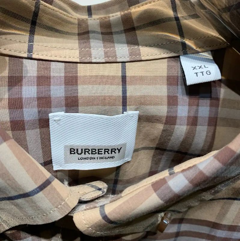 Burberry Burberry Khaki Cotton Long Sleeve Shirt Size US XXL / EU 58 / 5 - 2 Thumbnail