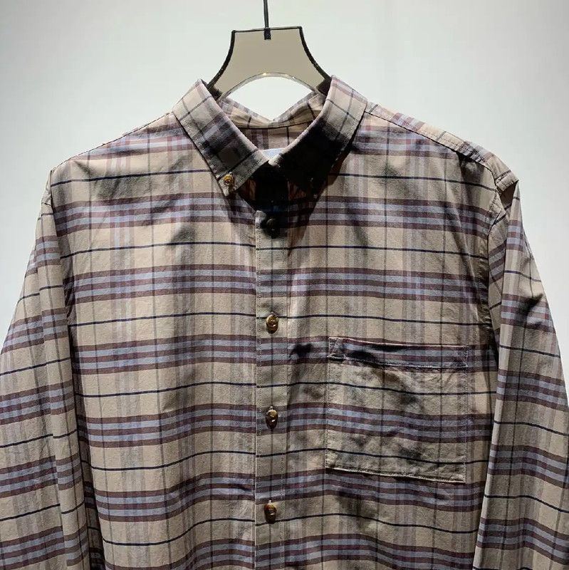 Burberry Burberry Khaki Cotton Long Sleeve Shirt Size US XXL / EU 58 / 5 - 3 Thumbnail