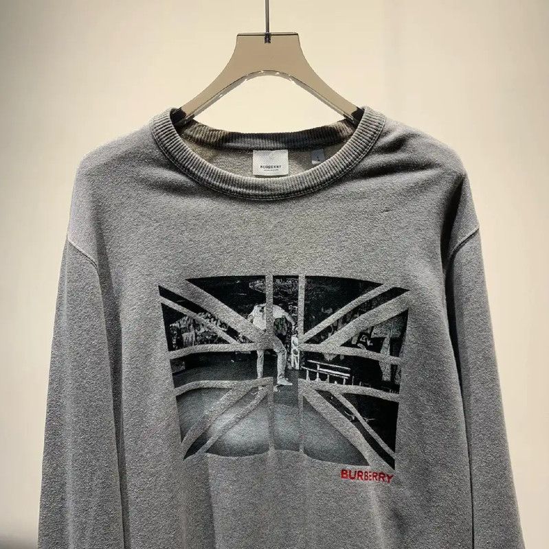 Burberry Burberry Gray Cotton Men's Sweatshirt Size US L / EU 52-54 / 3 - 3 Thumbnail