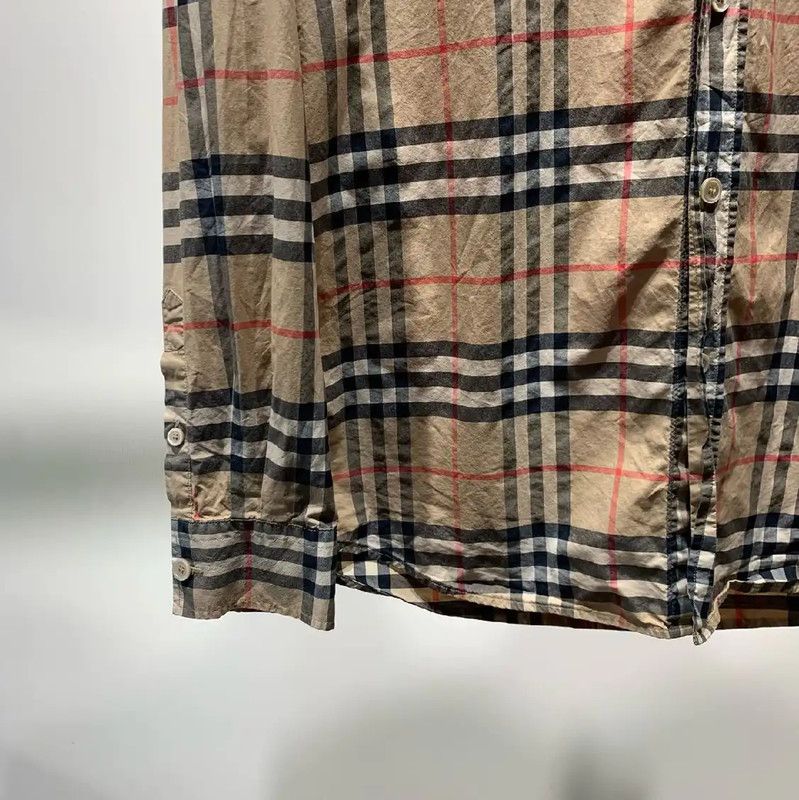 Burberry Burberry Beige Check Long Sleeve Shirt Size US L / EU 52-54 / 3 - 6 Thumbnail