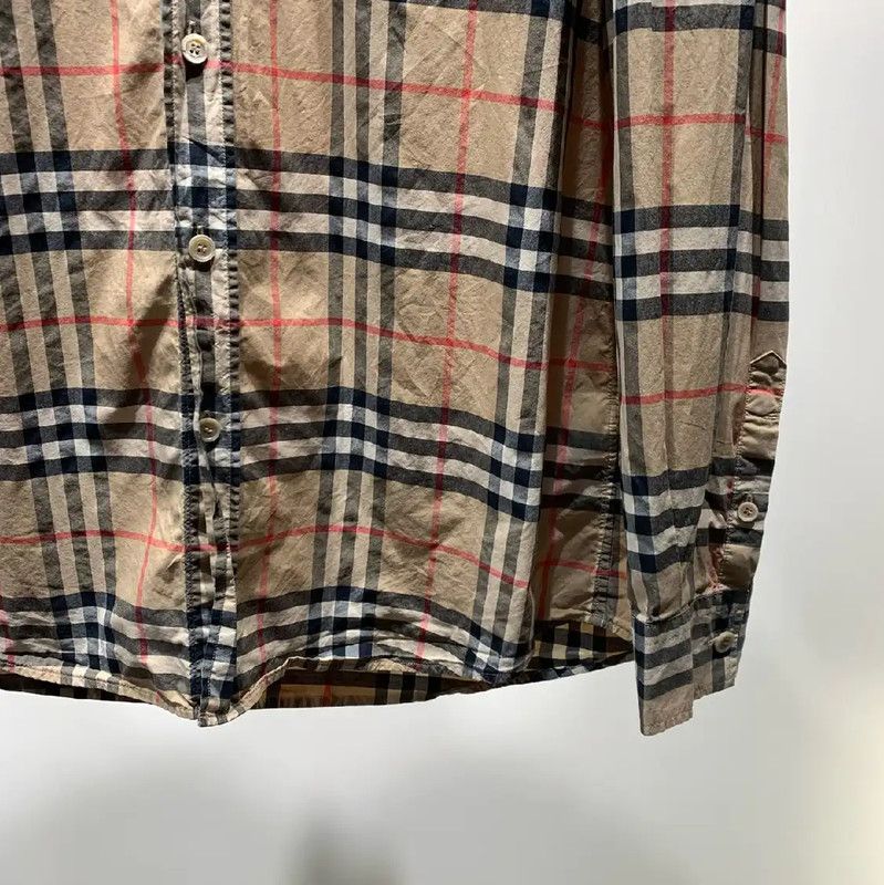 Burberry Burberry Beige Check Long Sleeve Shirt Size US L / EU 52-54 / 3 - 5 Thumbnail