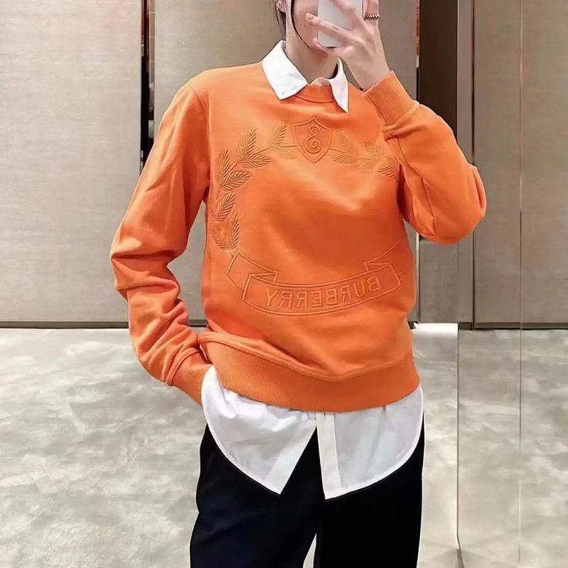 Burberry Burberry Orange Cotton Printed Sweatshirt for Men Size US M / EU 48-50 / 2 - 4 Thumbnail