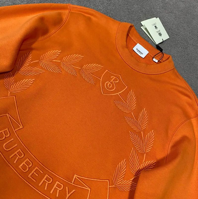 Burberry Burberry Orange Cotton Printed Sweatshirt for Men Size US M / EU 48-50 / 2 - 2 Thumbnail
