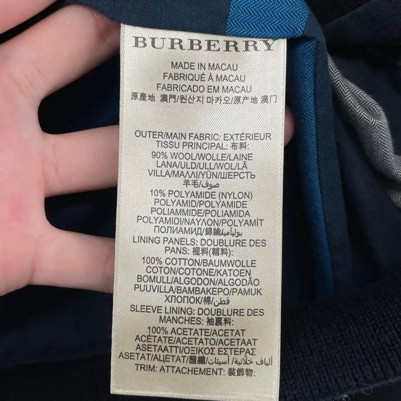Burberry Burberry Navy Wool Men's Long Sleeve Jacket Size US L / EU 52-54 / 3 - 5 Thumbnail