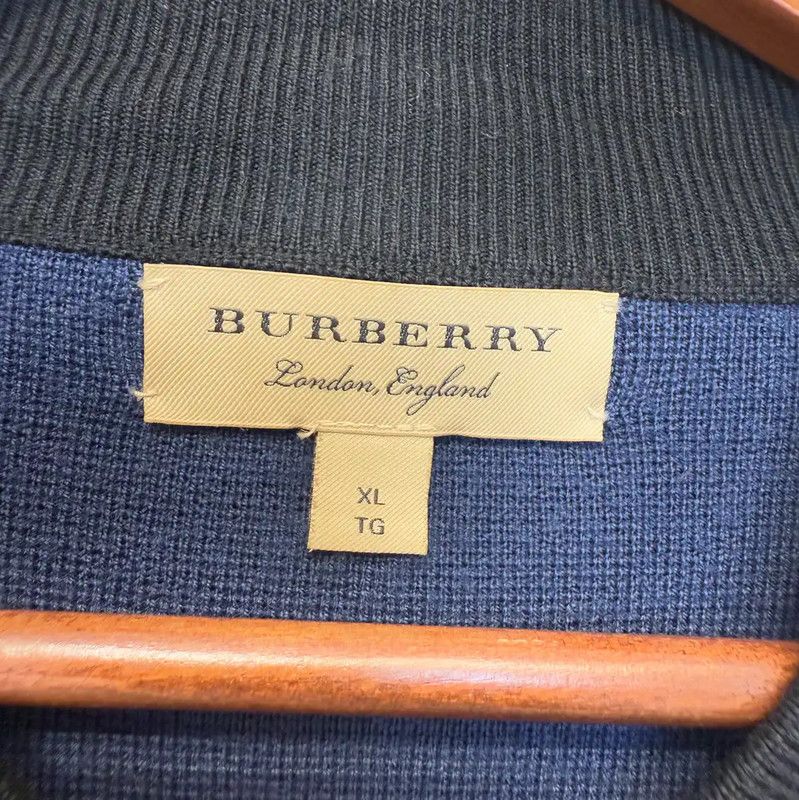 Burberry Burberry Blue Cotton Logo Men's Zip Jacket Size US XL / EU 56 / 4 - 4 Thumbnail