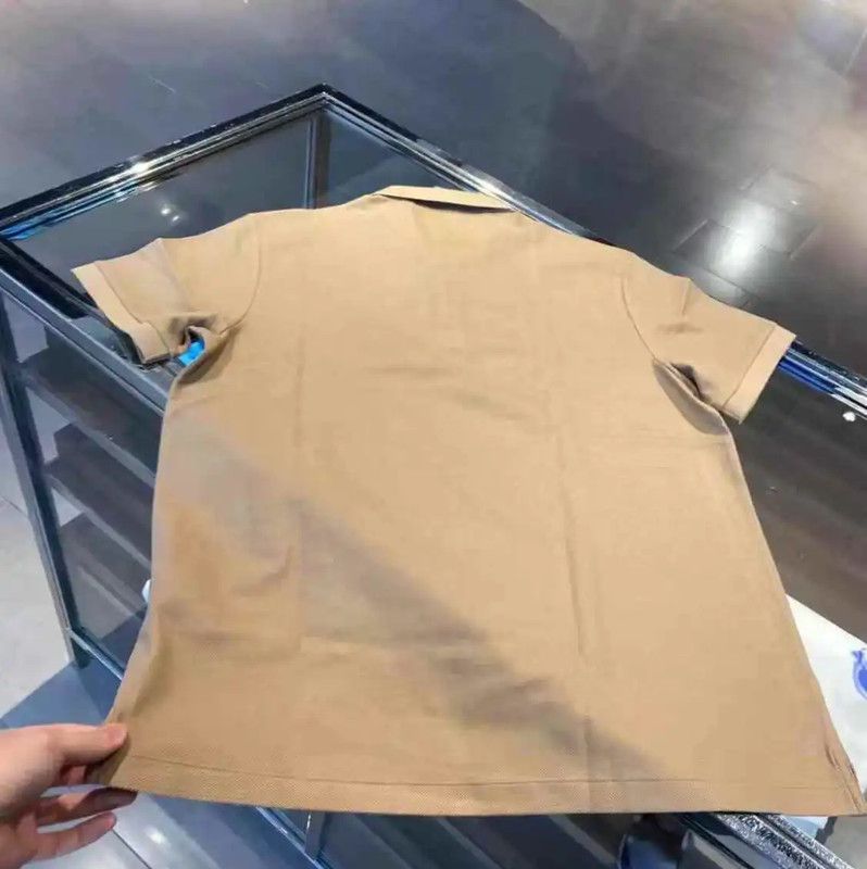 Burberry Burberry Khaki Cotton Logo Short Sleeve Polo Size US L / EU 52-54 / 3 - 3 Thumbnail