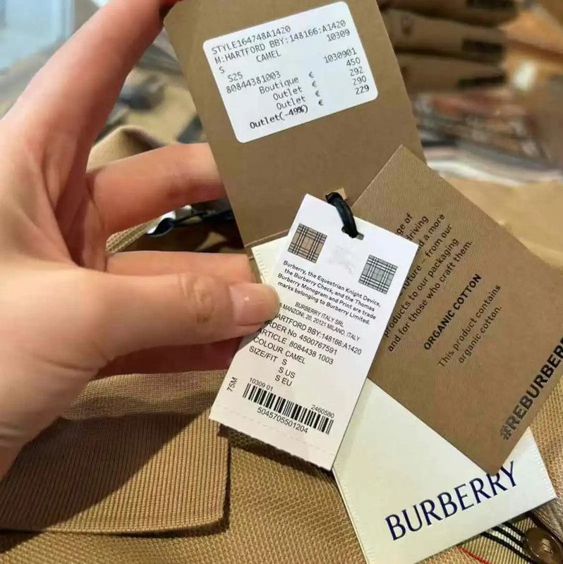 Burberry Burberry Khaki Cotton Logo Short Sleeve Polo Size US L / EU 52-54 / 3 - 7 Thumbnail