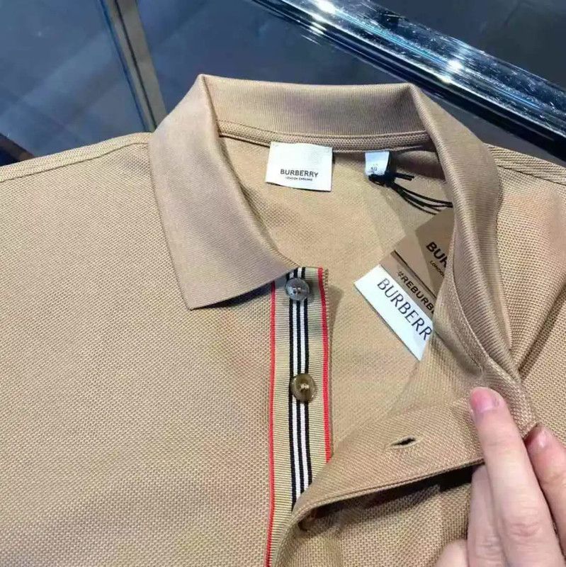 Burberry Burberry Khaki Cotton Logo Short Sleeve Polo Size US L / EU 52-54 / 3 - 2 Thumbnail
