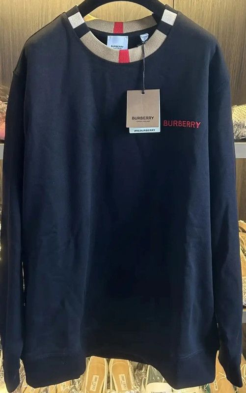 Burberry Burberry Black Cotton Lettered Long Sleeve Sweatshirt Size US S / EU 44-46 / 1 - 6 Thumbnail
