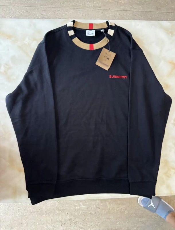 Burberry Burberry Black Cotton Lettered Long Sleeve Sweatshirt Size US S / EU 44-46 / 1 - 7 Thumbnail