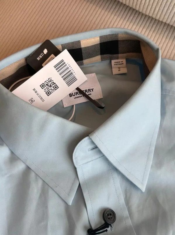 Burberry Burberry Blue Cotton Long Sleeve Shirt Size US S / EU 44-46 / 1 - 3 Thumbnail