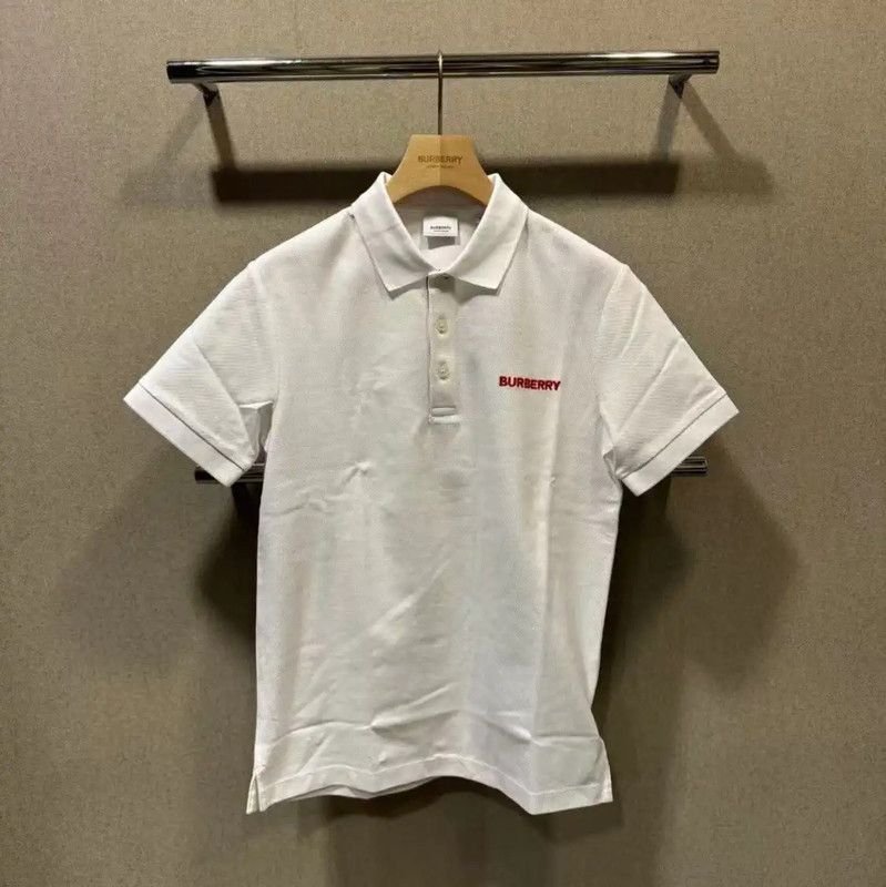 Burberry Burberry White Cotton Logo Short Sleeve Polo Size US L / EU 52-54 / 3 - 5 Thumbnail