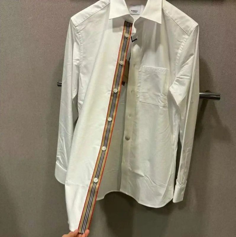 Burberry Burberry Men's White Logo Long Sleeve Shirt Size US S / EU 44-46 / 1 - 3 Thumbnail