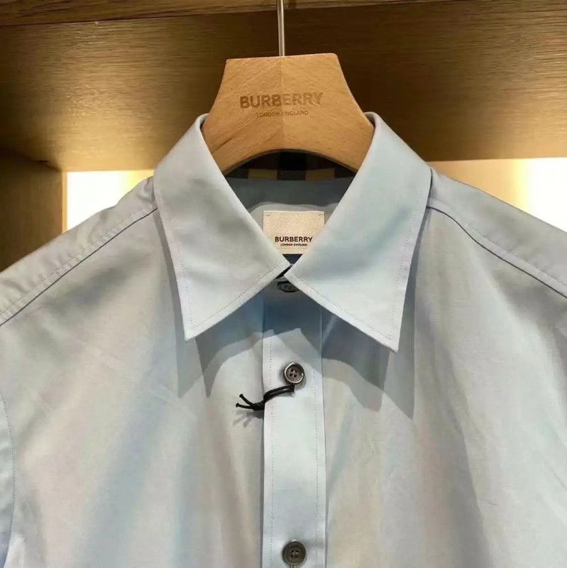 Burberry Burberry Blue Cotton Logo Long Sleeve Shirt Size US XS / EU 42 / 0 - 3 Thumbnail