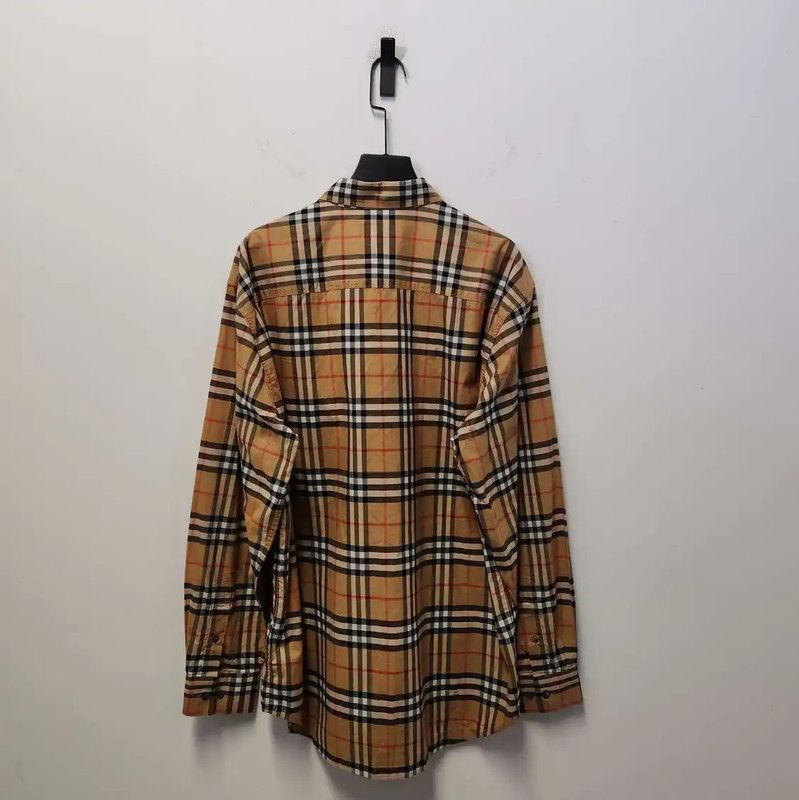 Burberry Burberry Men's Khaki Cotton Long Sleeve Shirt Size US L / EU 52-54 / 3 - 2 Thumbnail