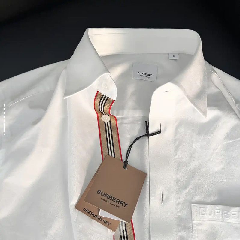 Burberry Burberry Men's Long Sleeve White Logo Shirt Size US L / EU 52-54 / 3 - 10 Thumbnail