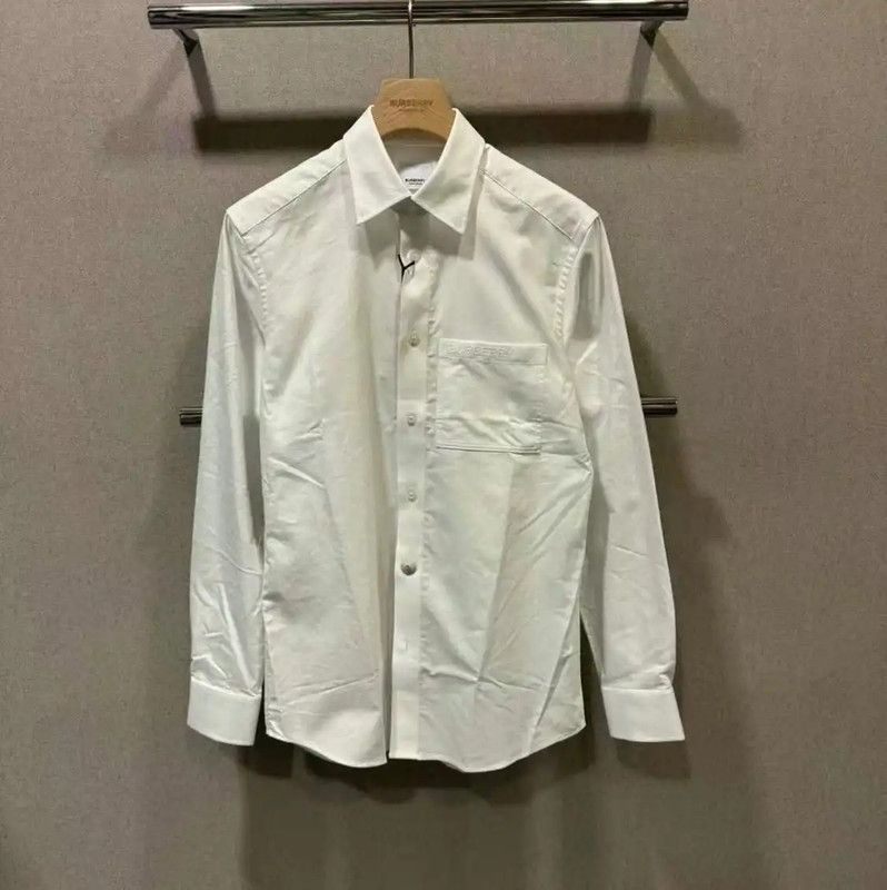 Burberry Burberry Men's Long Sleeve White Logo Shirt Size US L / EU 52-54 / 3 - 6 Thumbnail