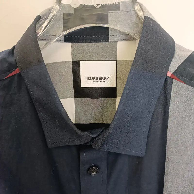 Burberry Burberry Blue Cotton Long Sleeve Men's Shirt Size US L / EU 52-54 / 3 - 5 Thumbnail