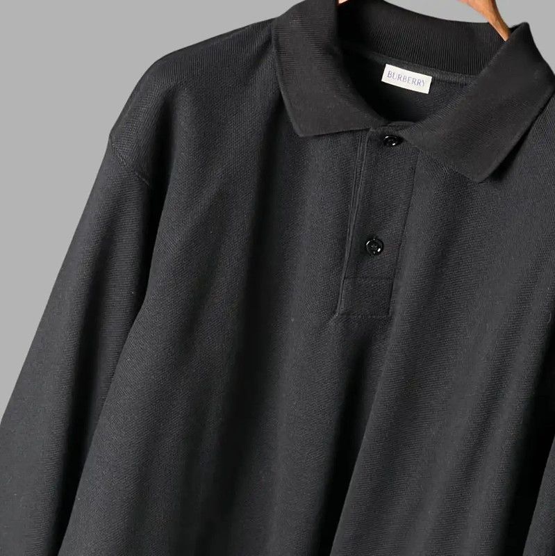 Burberry Burberry Black Long Sleeve Polo for Men Size US XXL / EU 58 / 5 - 5 Thumbnail