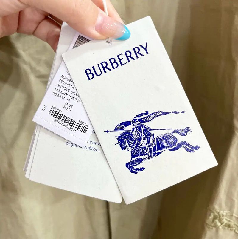 Burberry Burberry Men's Green Cotton Shirt Size US M / EU 48-50 / 2 - 6 Thumbnail