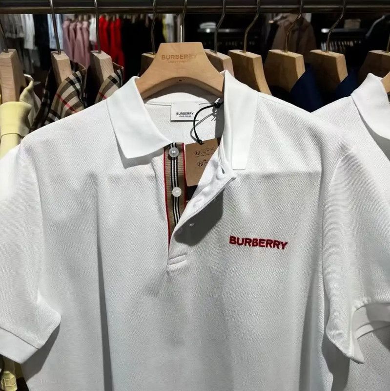 Burberry Burberry White Logo Short Sleeve Polo Size US L / EU 52-54 / 3 - 3 Thumbnail