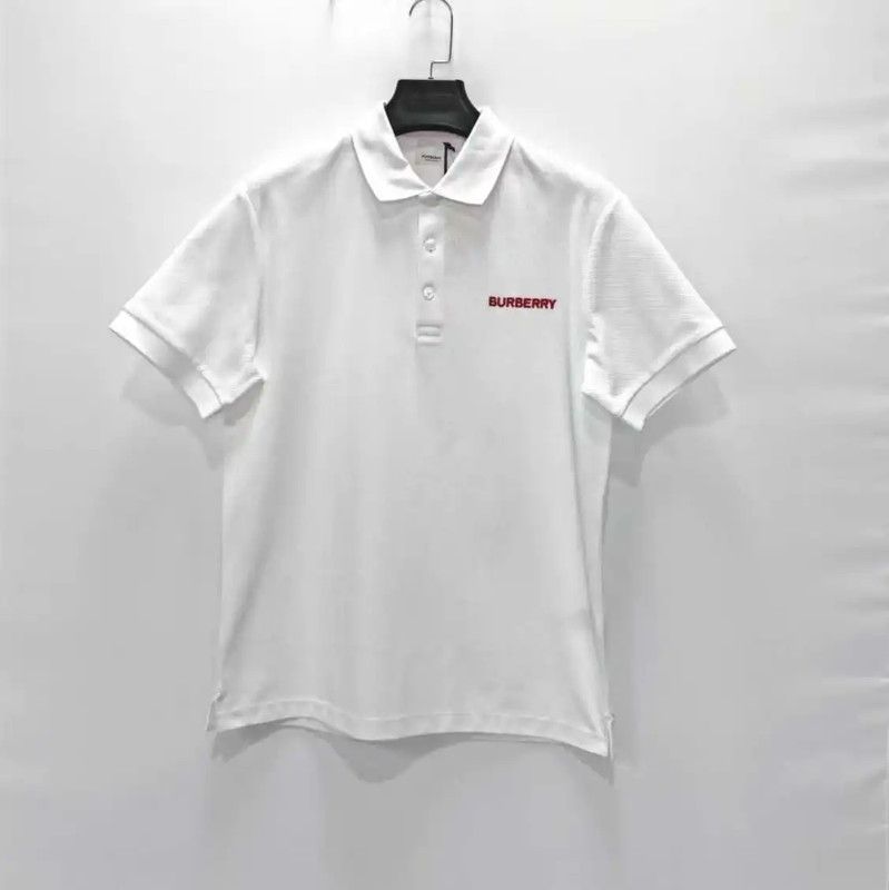 Burberry Burberry White Logo Short Sleeve Polo Size US L / EU 52-54 / 3 - 5 Thumbnail