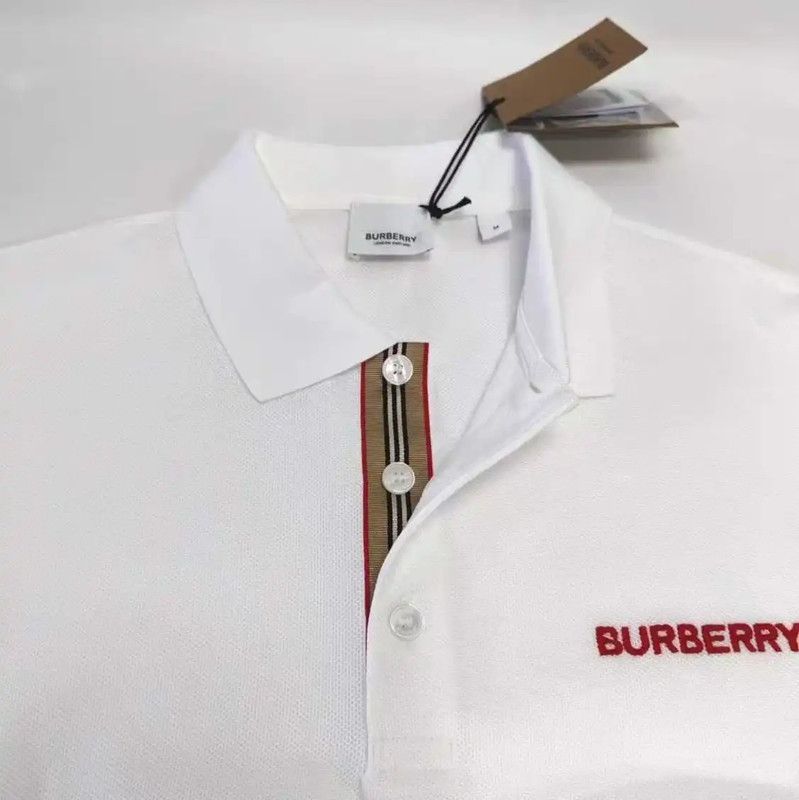 Burberry Burberry White Logo Short Sleeve Polo Size US L / EU 52-54 / 3 - 8 Thumbnail