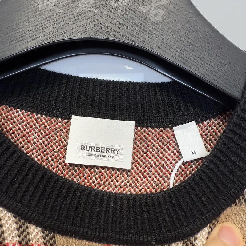 Burberry Burberry Men's Beige Wool Checked Knit Sweater Size US M / EU 48-50 / 2 - 3 Thumbnail